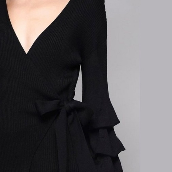 SURPLICE RUFFLED SWEATER - Picture 4 of 7